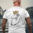 Rough Collie Dog Wearing Crown Men's T-shirt Back Print Gifts for Old Men