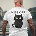 Hiss Off Black Cat Hiss Off Meow Cat Men's T-shirt Back Print Gifts for Old Men