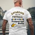 Saturdays Are For Football And Pepperoni Rolls West Virginia Football Funny Gifts Mens Back Print T-shirt Gifts for Old Men