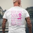Soul Clean Boots Dirty Cute Pink Cowgirl Boots Rancher Mens Back Print T-shirt Gifts for Old Men