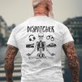 Spooky Dispatcher 911 Halloween Police Skeleton Meditating Men's T-shirt Back Print Gifts for Old Men