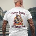 Summer Reading All Together 2023 Cat Books Now Library Mens Back Print T-shirt Gifts for Old Men