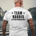 Team Harris Lifetime Membership Funny Family Last Name Men's Crewneck Short Sleeve Back Print T-shirt Gifts for Old Men