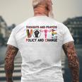 Thoughts And Prayers Vote Policy And Change Equality Rights Mens Back Print T-shirt Gifts for Old Men