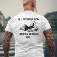All Together Now Summer Reading 2023 Groovy Cat Book Lover Men's Back Print T-shirt Gifts for Old Men