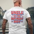 Uncle Football Birthday Boy Family Baller B-Day Party Mens Back Print T-shirt Gifts for Old Men