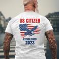 Us Citizen - Established 2023 - Proud New American Citizen Mens Back Print T-shirt Gifts for Old Men