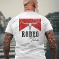 Vintage Bull Skull Western Life Country Rodeo Time Mens Back Print T-shirt Gifts for Old Men