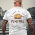 Vintage Fall Halloween Thanksgiving Fresh Farm Pumpkins Halloween Funny Gifts Mens Back Print T-shirt Gifts for Old Men