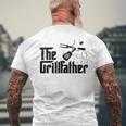 Vintage The Grillfather Funny Dad Bbq Grill Fathers Day Mens Back Print T-shirt Gifts for Old Men