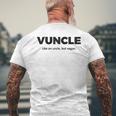 Vuncle - Like An Uncle But Vegan Mens Back Print T-shirt Gifts for Old Men