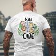 Wilde One Of The Wild One Zoo Birthday Safari Jungle Animal Mens Back Print T-shirt Gifts for Old Men