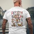 Xmas Dance Like Frosty Shine Like Rudolph Love Like Jesus Men's T-shirt Back Print Gifts for Old Men
