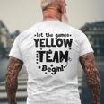Yellow Team Let The Games Begin Field Trip Day Mens Back Print T-shirt Gifts for Old Men