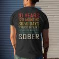 10 Year Sobriety Anniversary Vintage 10 Years Sober Mens Back Print T-shirt Gifts for Him