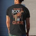1St Grade Back To School Funny Im Ready To Rock Dinosaur Dinosaur Funny Gifts Mens Back Print T-shirt Gifts for Him