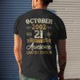 21 Years Old Decoration October 2002 21St Birthday Men's T-shirt Back Print Gifts for Him