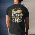 40Th Birthday Gift For Men In Spanish Regalo Cumpleanos 40 Mens Back Print T-shirt Gifts for Him