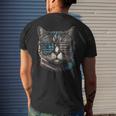 4Th Of July Cat American Flag America Patriotic Funny Mens Back Print T-shirt Gifts for Him