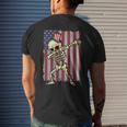 4Th Of July Dabbing Skeleton American Flag Dabbing Mens Back Print T-shirt Gifts for Him