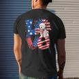 4Th Of July Decor Patriotic Love Maltipoo Dog Usa Flag Mens Back Print T-shirt Gifts for Him