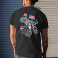 4Th Of July Kids Boys Dinosaur Firework American Flag Usa Mens Back Print T-shirt Gifts for Him