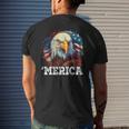 4Th Of July Merica Bald Eagle Usa Patriotic American Flag Mens Back Print T-shirt Gifts for Him