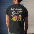 6Th Birthday Girl Softball Player Themed Six 6 Years Old Softball Funny Gifts Mens Back Print T-shirt Gifts for Him
