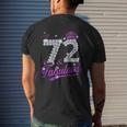 72 & Fabulous 72 Year Old 72Th Birthday Diamond Crown Pink Mens Back Print T-shirt Gifts for Him