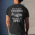 80 Year Old Fisherman Fishing 1943 80Th Birthday Men's T-shirt Back Print Gifts for Him