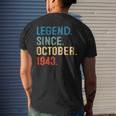 80 Year Old 80Th Birthday Legend Since October 1943 Men's T-shirt Back Print Gifts for Him