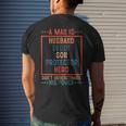 A Man Is Husband Daddy Son Protector Hero Fathers Day Mens Back Print T-shirt Gifts for Him