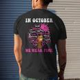 African American Afro Black Queen Breast Cancer Awareness Men's T-shirt Back Print Gifts for Him
