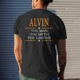 Alvin Name Gift Alvin The Man The Myth The Legend Mens Back Print T-shirt Gifts for Him