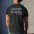 Always Read The Fine Print I'm Pregnant Announcement Men's T-shirt Back Print Gifts for Him