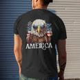 America Patriotic Eagle 4Th Of July American Flag Mens Back Print T-shirt Gifts for Him