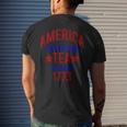 America Spilling Tea Since 1773 July 4 Boston Party Meme Mens Back Print T-shirt Gifts for Him