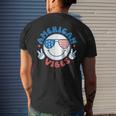 America Vibes Fourth 4Th Of July Happy Face Smile Patriotic Mens Back Print T-shirt Gifts for Him