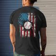American Baseball Us Flag 4Th Of July Boys Baseball Funny Gifts Mens Back Print T-shirt Gifts for Him
