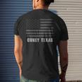 American Flag Cuney Texas Usa Patriotic Souvenir Men's T-shirt Back Print Gifts for Him