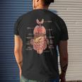 Anatomy Human Torso Cute Heart Lungs Organs Medical Graphic Men's T-shirt Back Print Gifts for Him