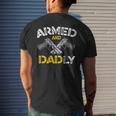 Armed And Dadly Funny Armed And Deadly Dad Fathers Day Mens Back Print T-shirt Gifts for Him