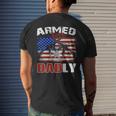 Armed And Dadly 2023 Deadly Father For Fathers Day Men's Back Print T-shirt Gifts for Him