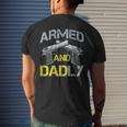 Armed And Dadly Armed Dad Pun Deadly Fathers Day Men's Back Print T-shirt Gifts for Him