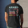 Armed And Dadly Deadly Father For Fathers Day Men's Back Print T-shirt Gifts for Him