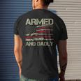 Armed And Dadly Deadly Father For Fathers Day Usa Flag Men's Back Print T-shirt Gifts for Him