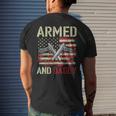 Armed And Dadly Deadly Father For Fathers Day Veteran Men's Back Print T-shirt Gifts for Him