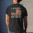 Armed And Dadly Dadly Fathers Day Men's Back Print T-shirt Gifts for Him