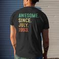Awesome Since July 1993 30Th Birthday Gifts 30 Years Old Men 30Th Birthday Funny Gifts Mens Back Print T-shirt Gifts for Him