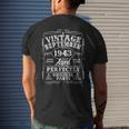 Awesome Since September 1943 Vintage 80Th Birthday Gifts Men 80Th Birthday Funny Gifts Mens Back Print T-shirt Gifts for Him
